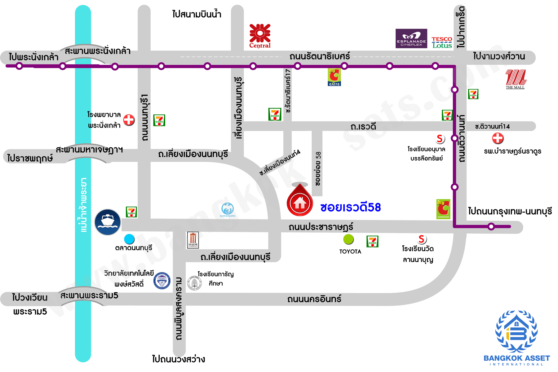 บ้านมือสองตกแต่งใหม่ ม.ซอยเรวดี58 รัตนาธิเบศร์ ทาวน์โฮม 3 ชั้น เนื้อที่ 19 ตร.ว. ฟังก์ชัน 4 ห้องนอน 3 ห้องน้ำ 1 ที่จอดรถ พร้อมตอบโจทย์ทุกการเข้าอยู่ บนทำเลเดินทางสะดวก เข้า-ออก ได้หลายเส้นทาง ใกล้เซ็นทรัลรัตนาธิเบศร์ และรถไฟฟ้าสายสีม่วง "สถานีบางกระสอ"